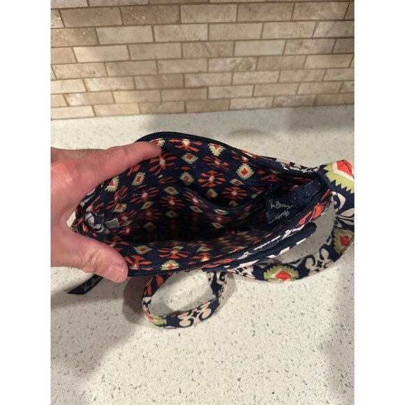 VERA BRADLEY Mini Hipster Purse Sun Valley Blue Orange Cloth Crossbody‎ (g16) - Picture 4 of 4